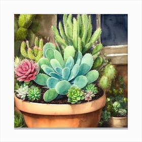 Cacti And Succulents 2 Canvas Print