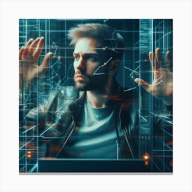 Futuristic Man With Hands Canvas Print