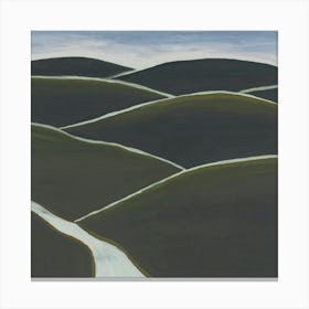 Rolling grass hills landscape painting Canvas Print