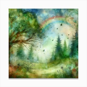 Rainbow Forest Canvas Print