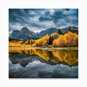 Autumn Mountain Lake Canvas Print