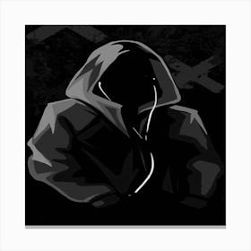 Silhouette Of A Hooded Man Canvas Print