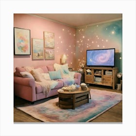 Girly Living Room Canvas Print