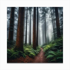 Ferns In The Forest 3 Canvas Print