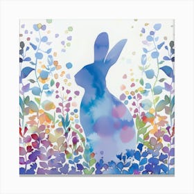 Rabbit In Kaleidoscope Meadow Canvas Print