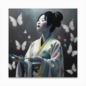 Japanese Woman  Oil Painting Canvas Print