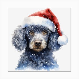 Poodle In Santa Hat 1 Canvas Print