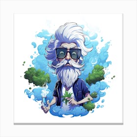 Old Man With Weed Canvas Print