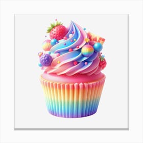 Rainbow Cupcake 1 Canvas Print