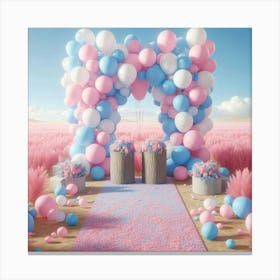 Pink And Blue Balloons 1 Canvas Print