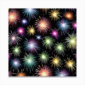 Fireworks On A Black Background 8 Canvas Print