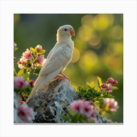 Cockatiel Perched On Rock Canvas Print