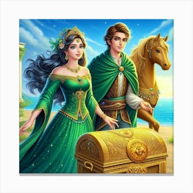 Princess And Her Horse Canvas Print