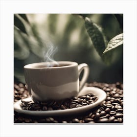 Coffee Cup With Steam Canvas Print