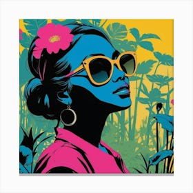 African Woman In Sunglasses Canvas Print