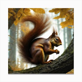 Squirrel In The Forest 79 Canvas Print