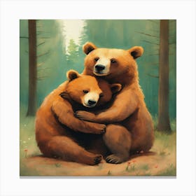 Hugging Bears Canvas Print