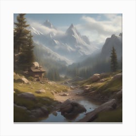 Mountain Cabin 1 Canvas Print