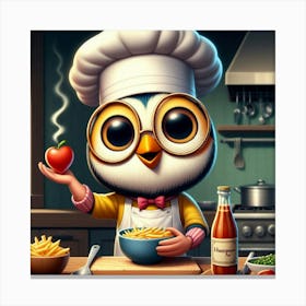 Chef Owl Canvas Print