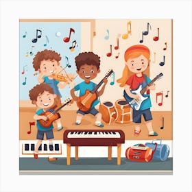 Children Playing Music 1 Canvas Print