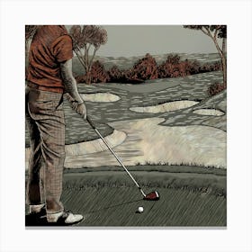 Golfer At The Tee 1 Toile