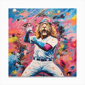 Lion Baseball Canvas Print