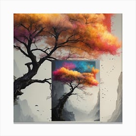 Tree In The Mountains Canvas Print