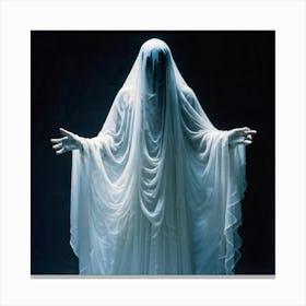 A Figure Shrouded In A Translucent Veil Embodying Both Spiritual Ethereal Energy And The Tangibilit (3) Canvas Print