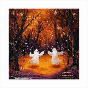 Ghosts In The Woods Halloween Canvas Print