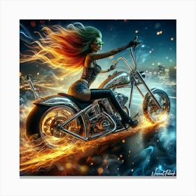 Silver Female Rider Canvas Print