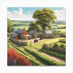 Farm Road Canvas Print