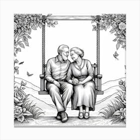 Old Age Colouring Canvas Print