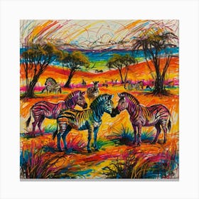 Zebras In The Wild Canvas Print