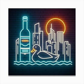 Neon Sign Of Vodka Canvas Print