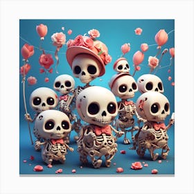 Day Of The Dead Skeletons Canvas Print