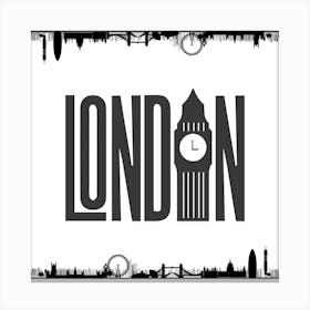 London Skyline Illustration Canvas Print