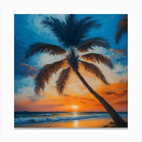 Sunset Palm Tree 3 Canvas Print