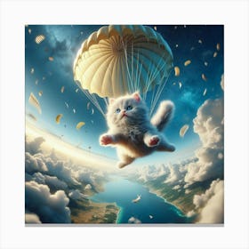 Cat Flying In The Sky Canvas Print