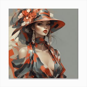 Woman In A Hat 1 Canvas Print