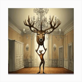 Deer In The Room Canvas Print