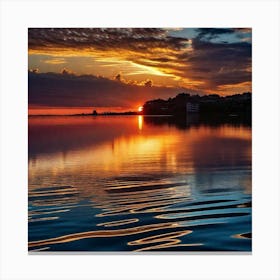 Sunset On The Water Canvas Print