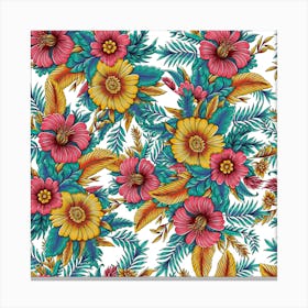 Tropical Flowers Canvas Print