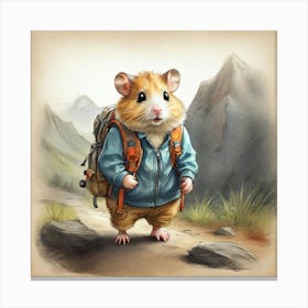 Hamster In A Backpack 1 Canvas Print