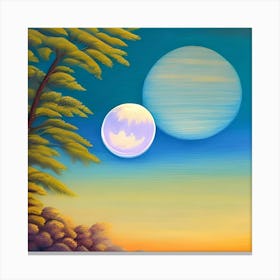 Moon And Trees Canvas Print