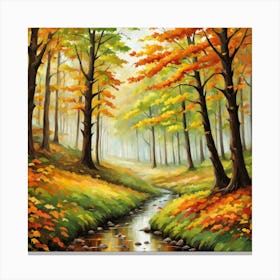 Forest In Autumn In Minimalist Style Square Composition 73 Canvas Print