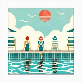 Summer's Day in the Pool Canvas Print