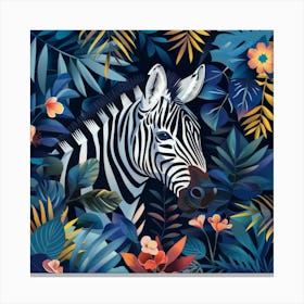 Zebra In The Jungle 6 Canvas Print