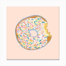 Sprinkle Donut - Pink Canvas Print