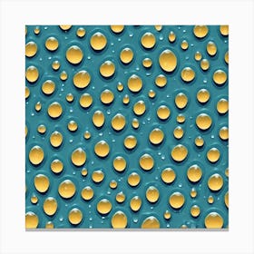 Water Drops On A Blue Background Canvas Print
