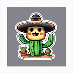Cactus Sticker 10 Canvas Print
